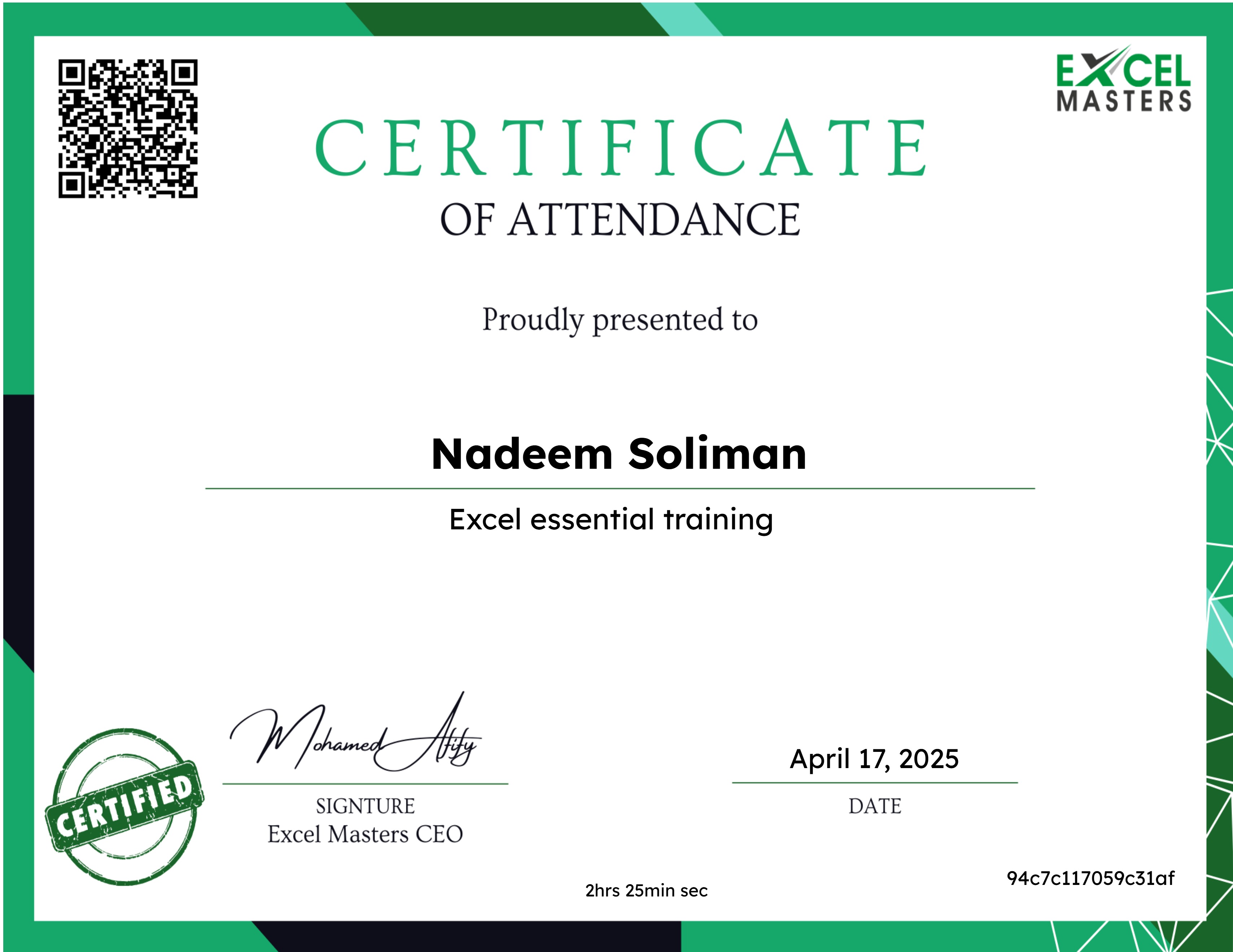 Excel essential training